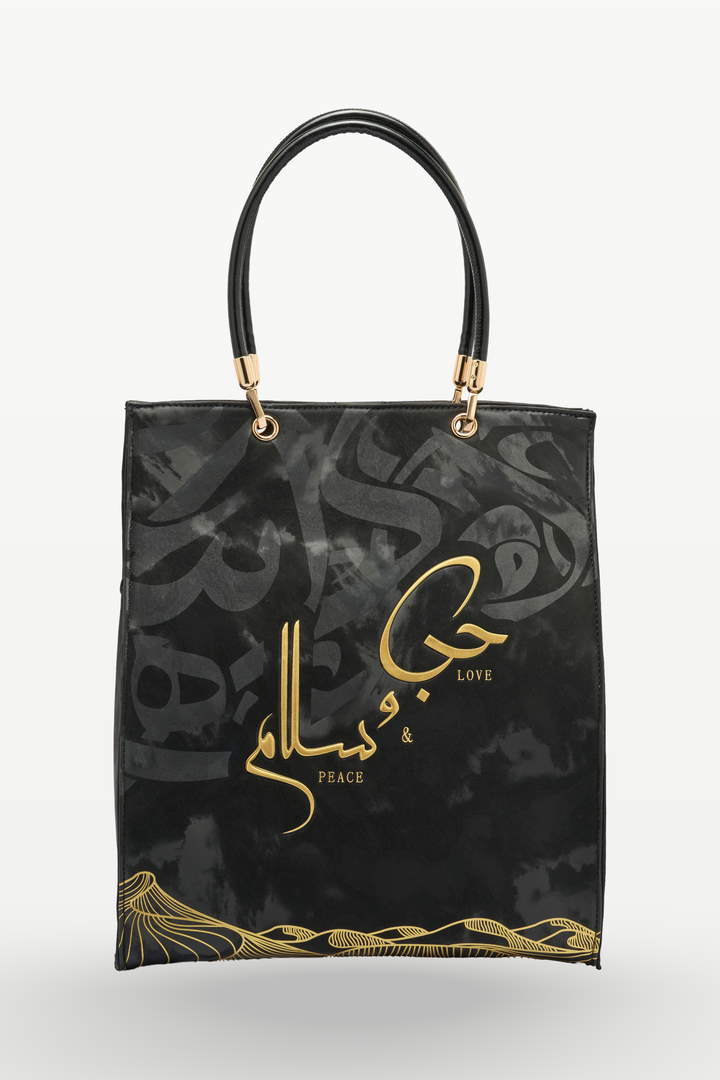 Love & Peace Grand Tote Bag – Black
