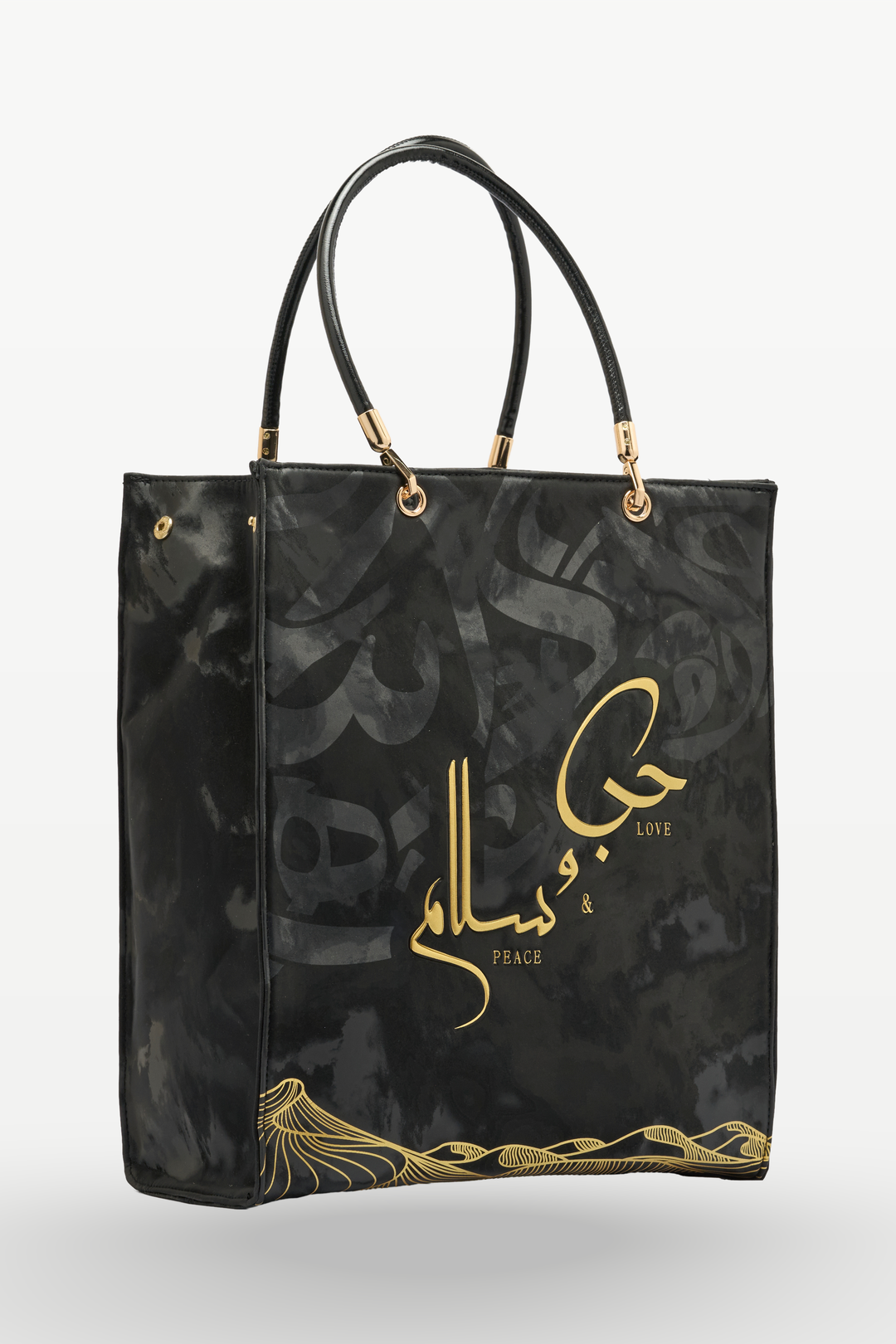Love & Peace Grand Tote Bag – Black