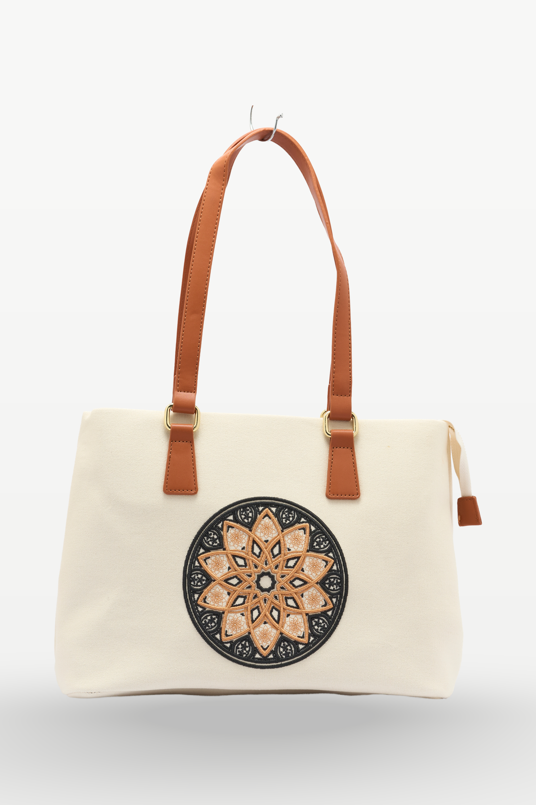 The Chandelier Everyday Tote – Ivory, Tan & Black
