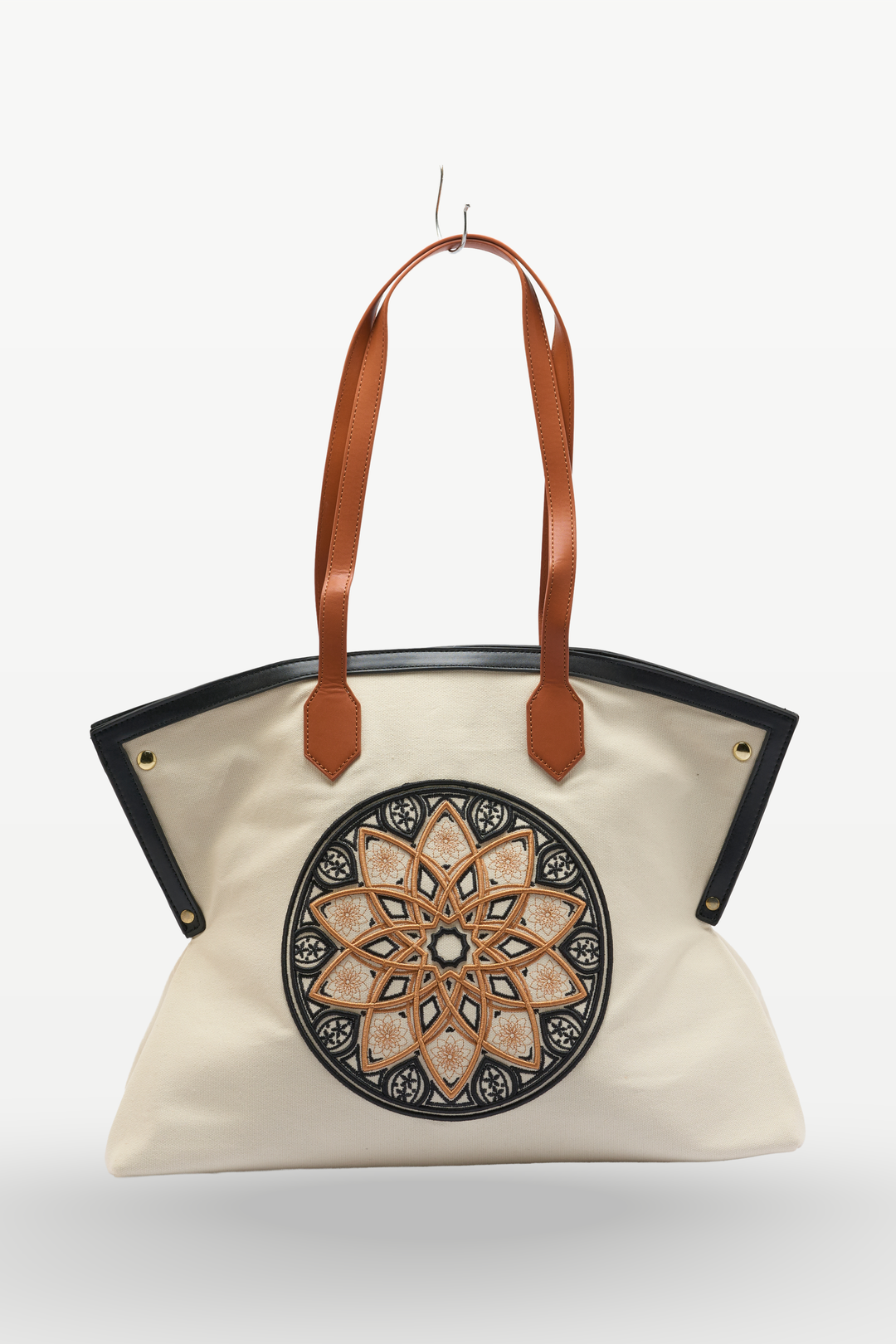 The Chandelier Statement Tote – Ivory, Tan & Black