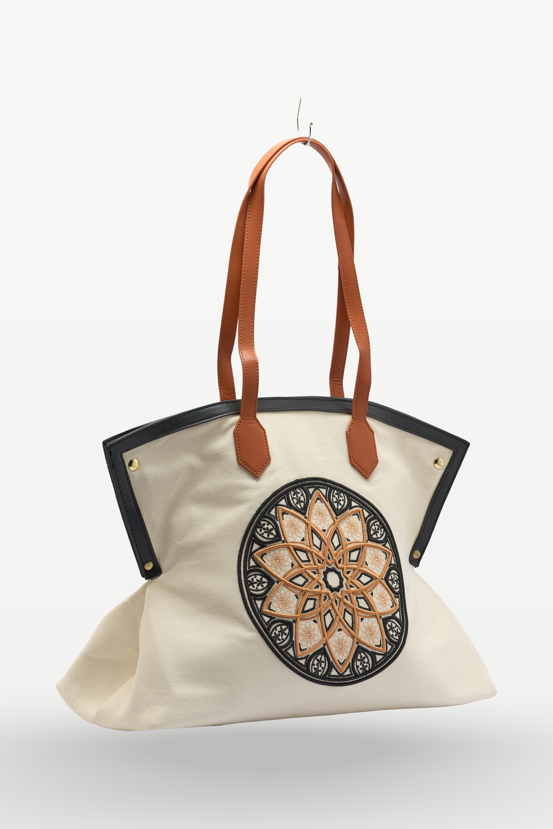The Chandelier Statement Tote – Ivory, Tan & Black