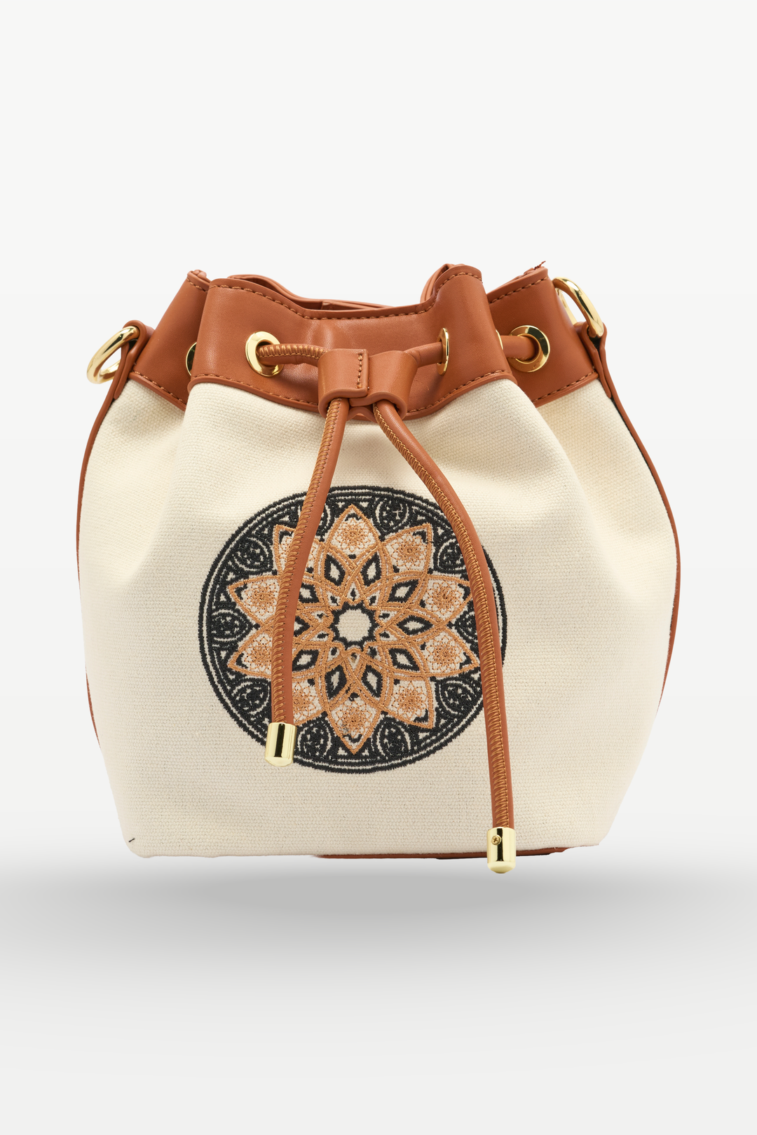 The Chandelier Bucket Bag – Ivory & Tan