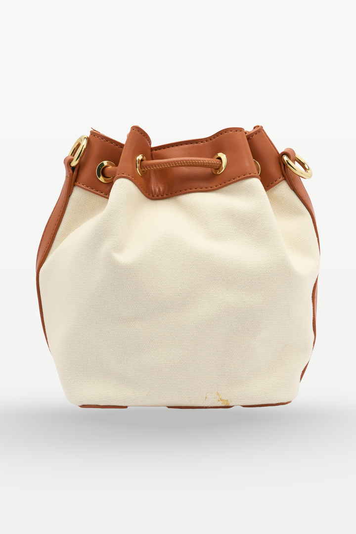 The Chandelier Bucket Bag – Ivory & Tan
