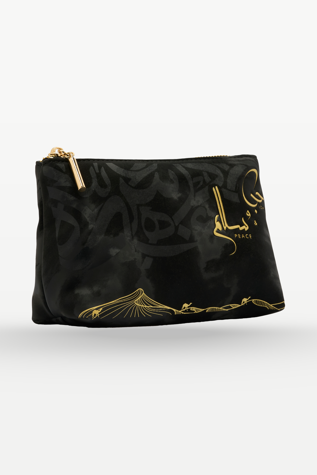 Love & Peace Flat Pouch – Black
