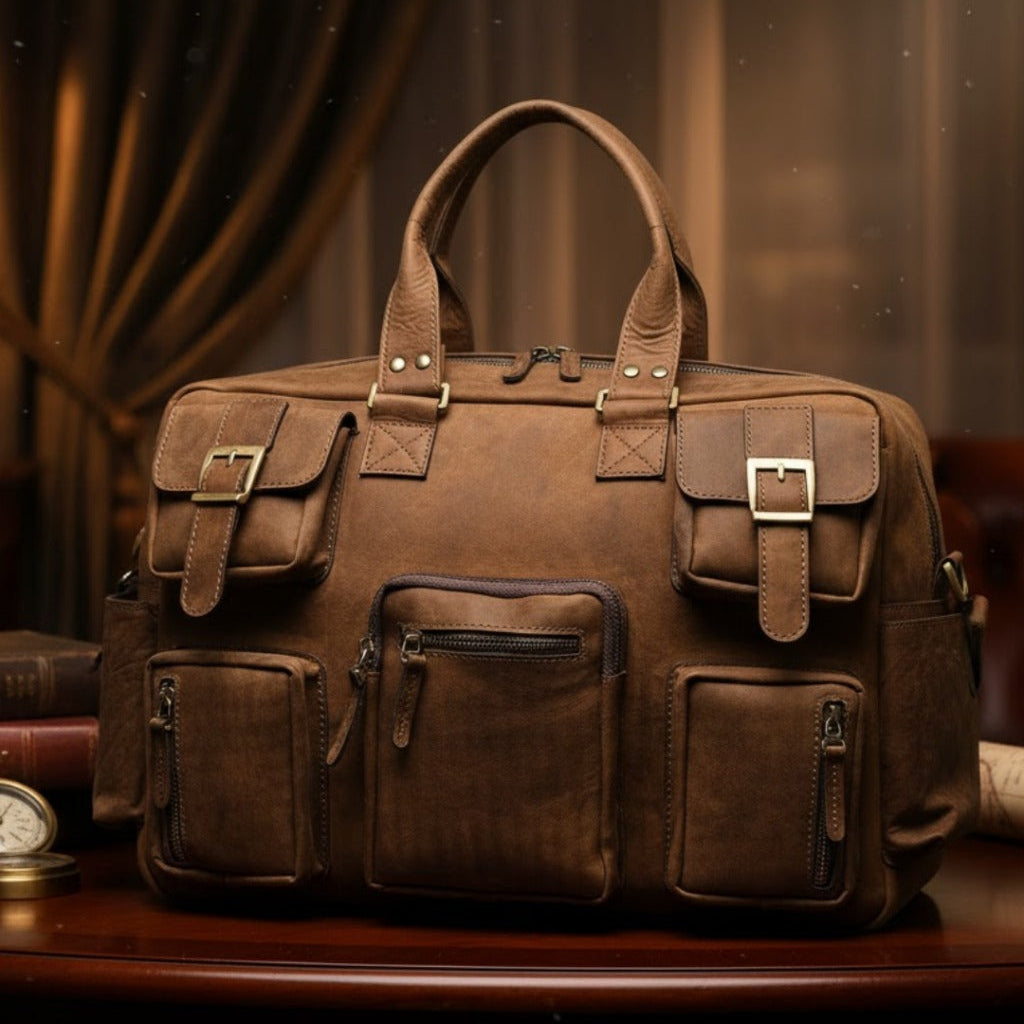 business travel bags for men Nylon Backpack Large 3 in 1 Bag B689 its design is functional yet classy Men's & Women's Brown Leather